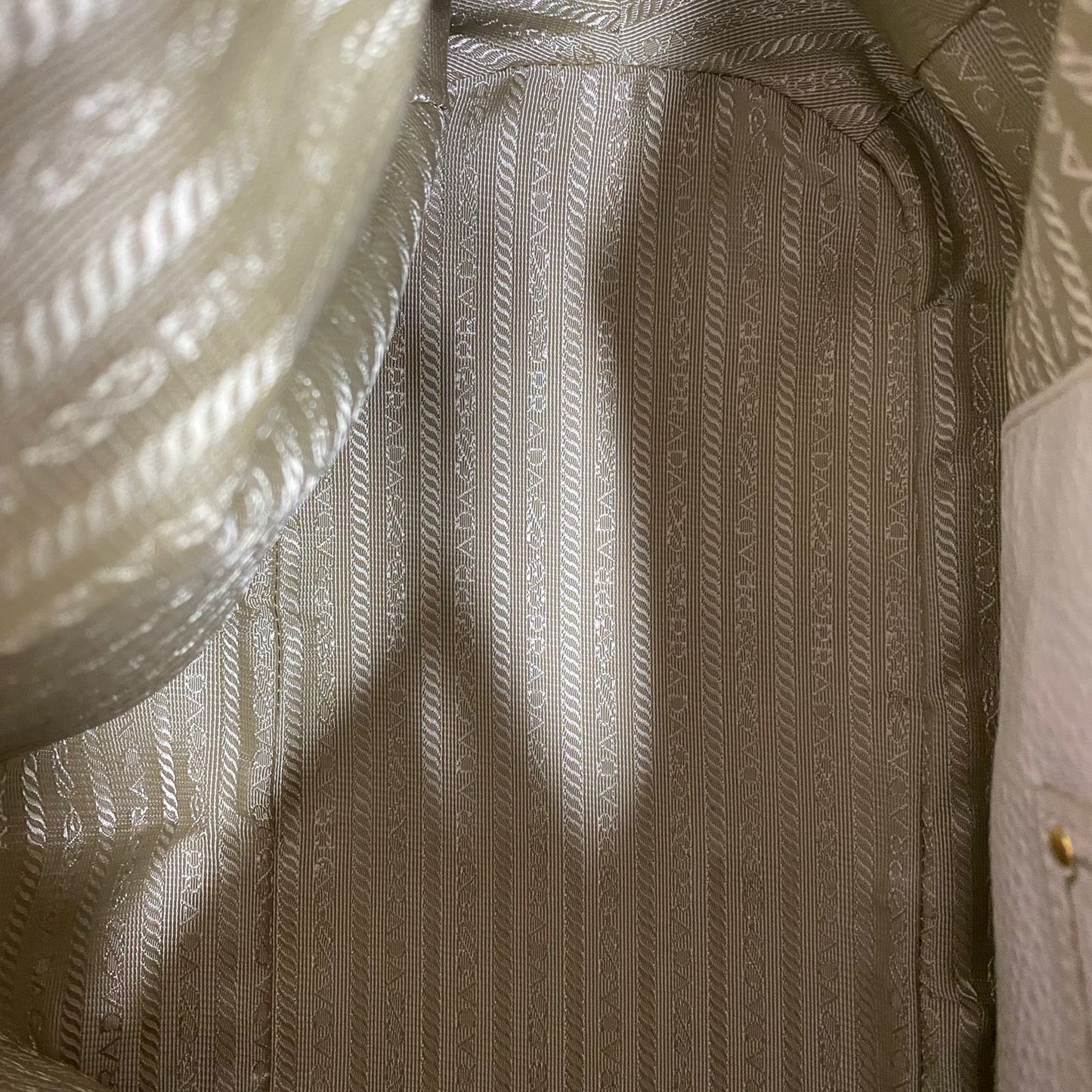 Prada Vitello Daino White Large Tote