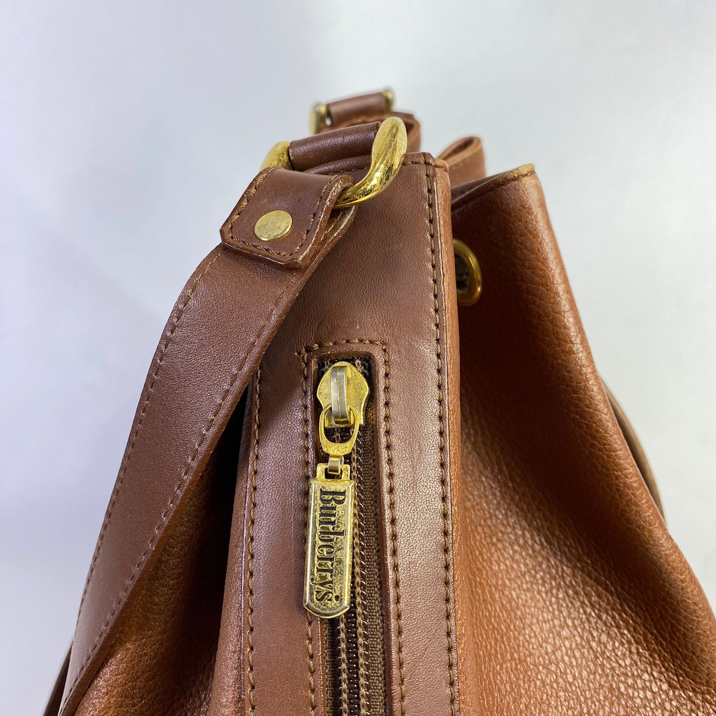 Burberry Drawstring Bucket Tan