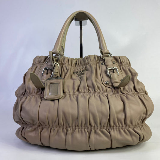 Prada Nappa Gaufre Taupe SHW
