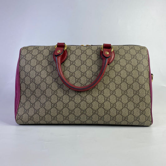 Gucci GG Supreme Boston Bag Red and Pink Trims