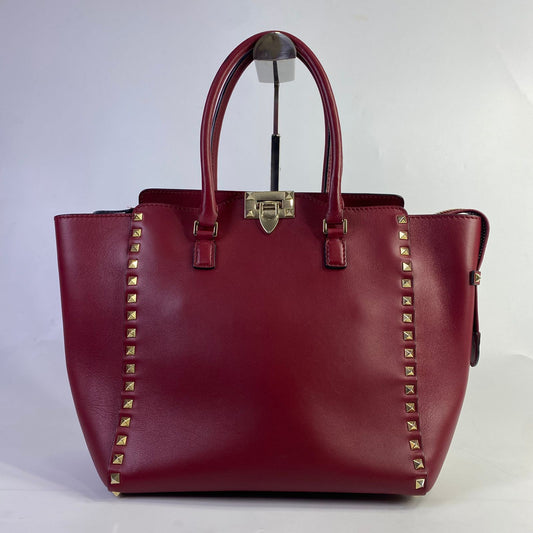 Valentino Rockstud Tote Red