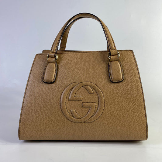 Gucci Soho Interlocking G Top Handle Beige