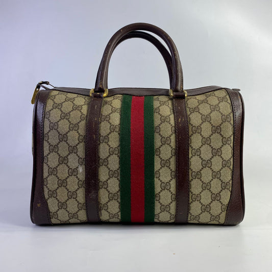 Gucci GG Supreme Boston Brown Trims
