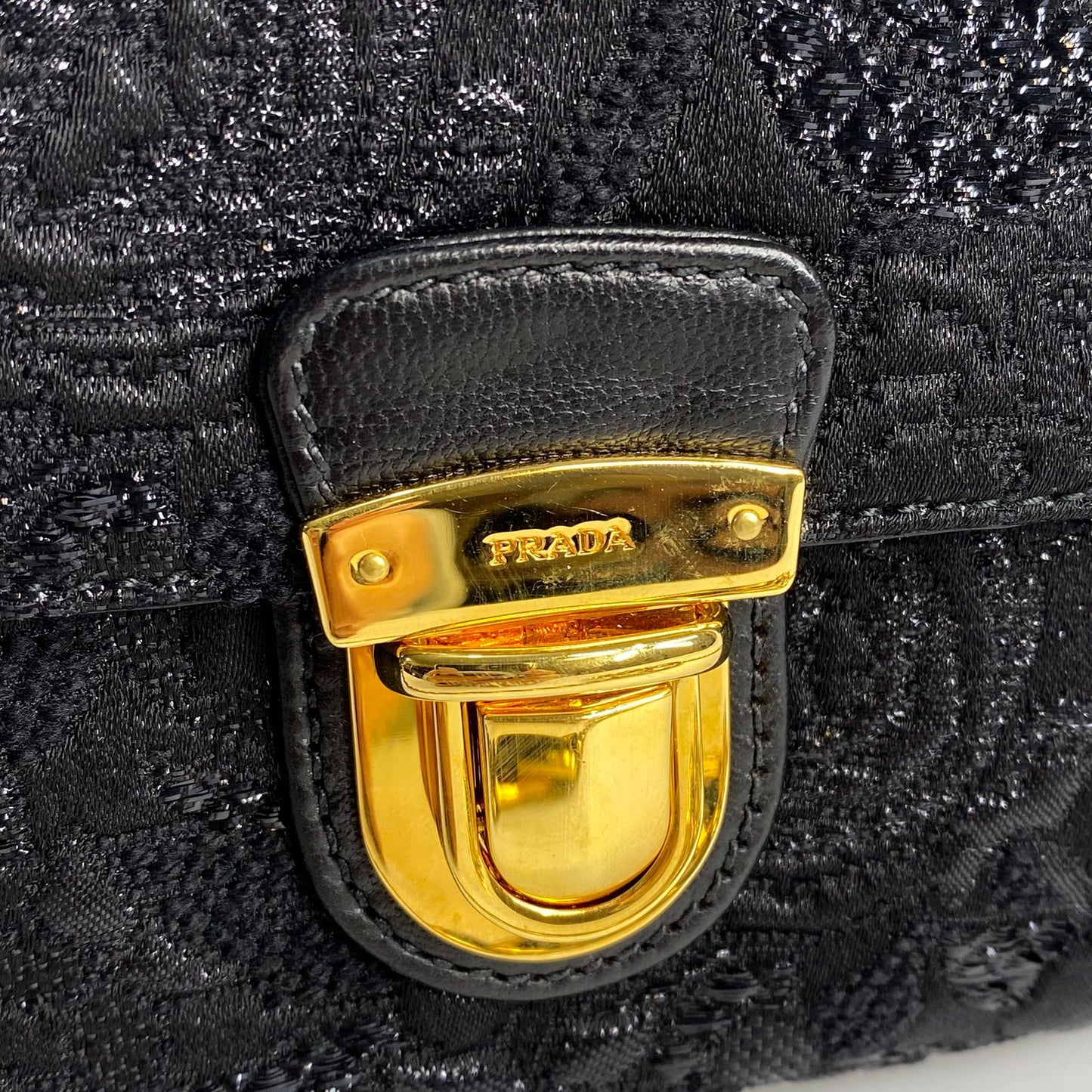Prada Pattina Tessuto Lurex Black Floral Brocade