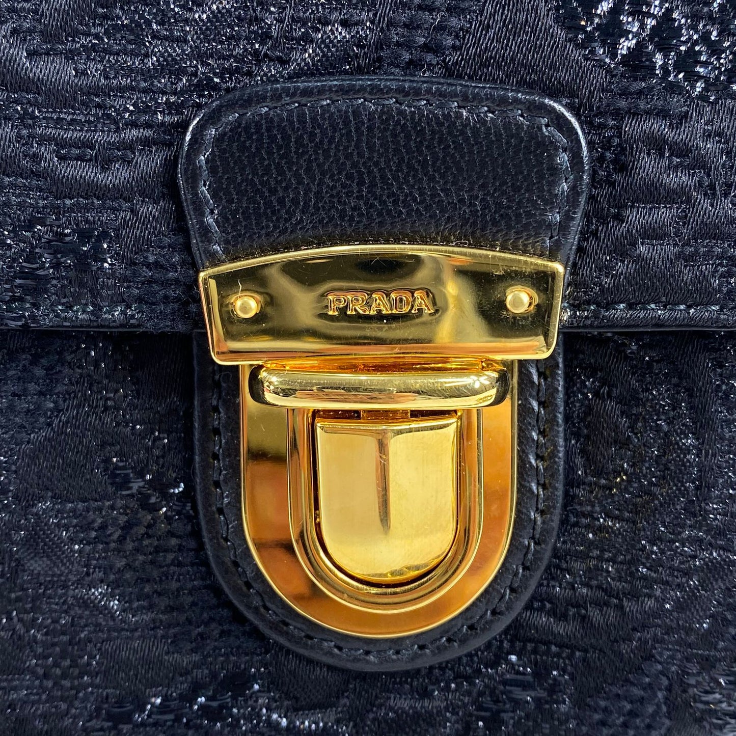 Prada Pattina Tessuto Lurex Black Floral Brocade