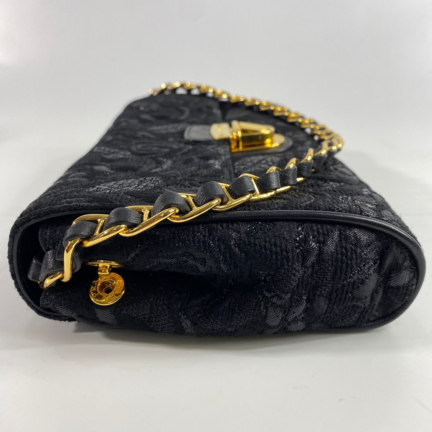 Prada Pattina Tessuto Lurex Black Floral Brocade