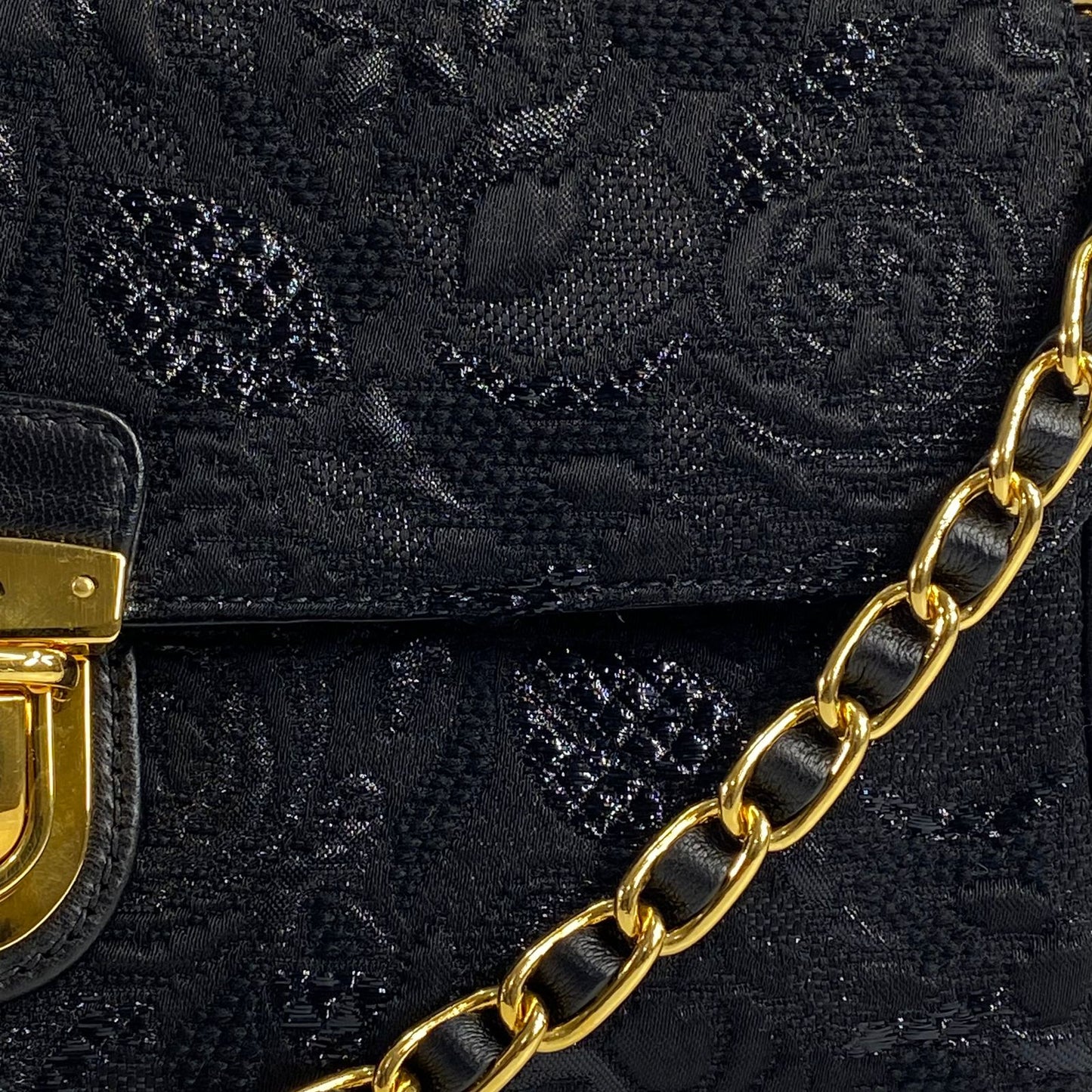 Prada Pattina Tessuto Lurex Black Floral Brocade
