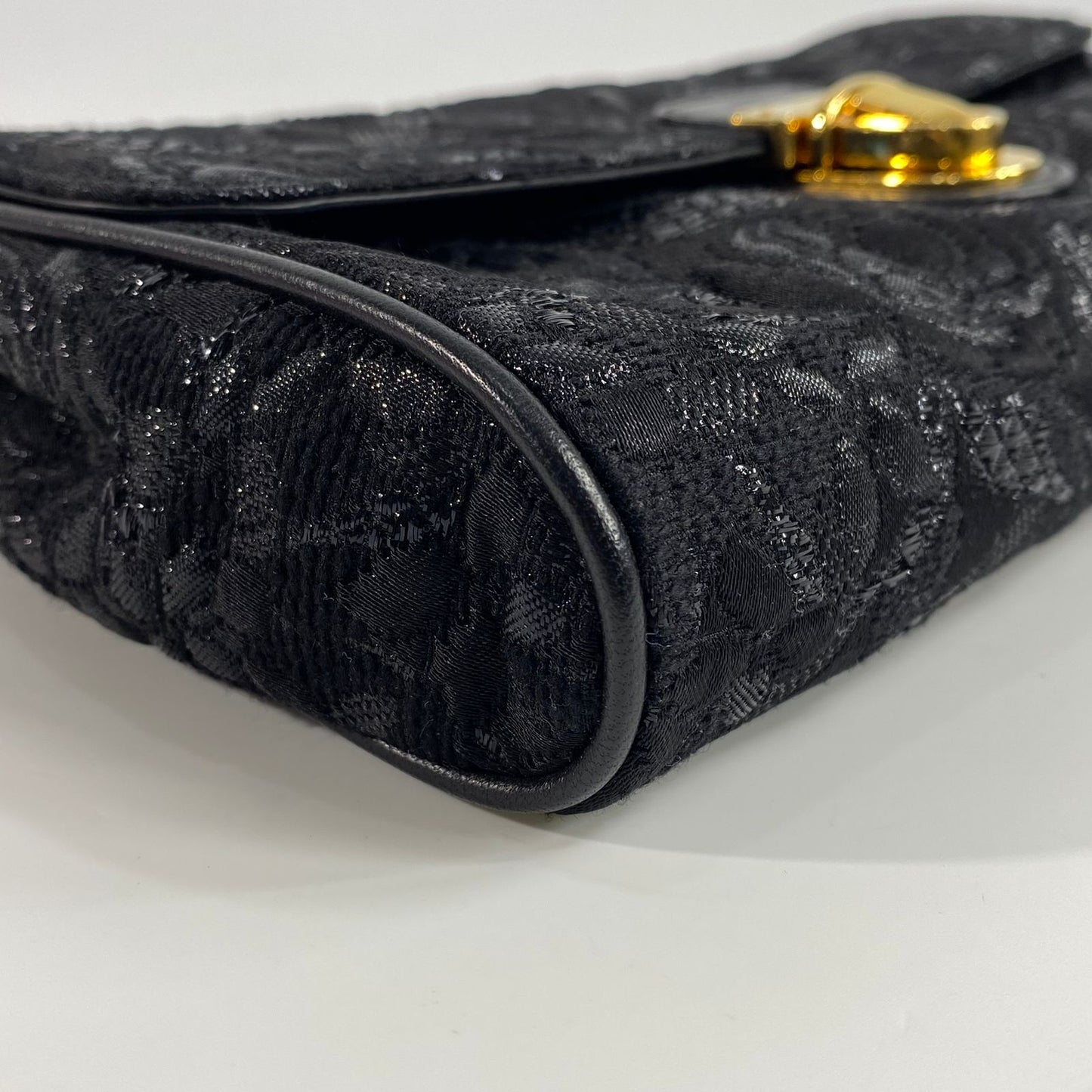 Prada Pattina Tessuto Lurex Black Floral Brocade