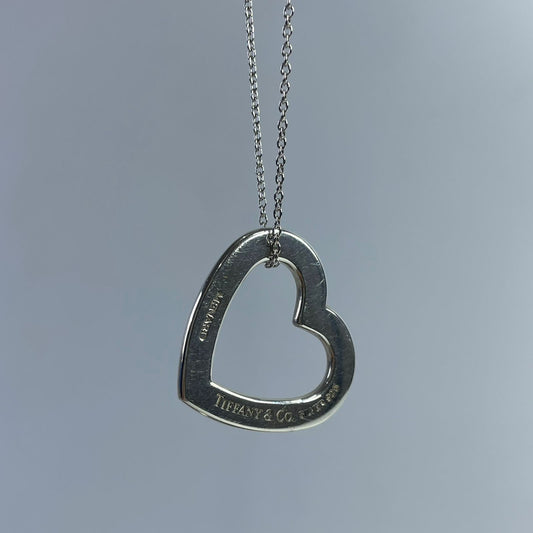 Tiffany & CO.	Sterling Silver Necklace Elsa Peretti Open Heart Pendant