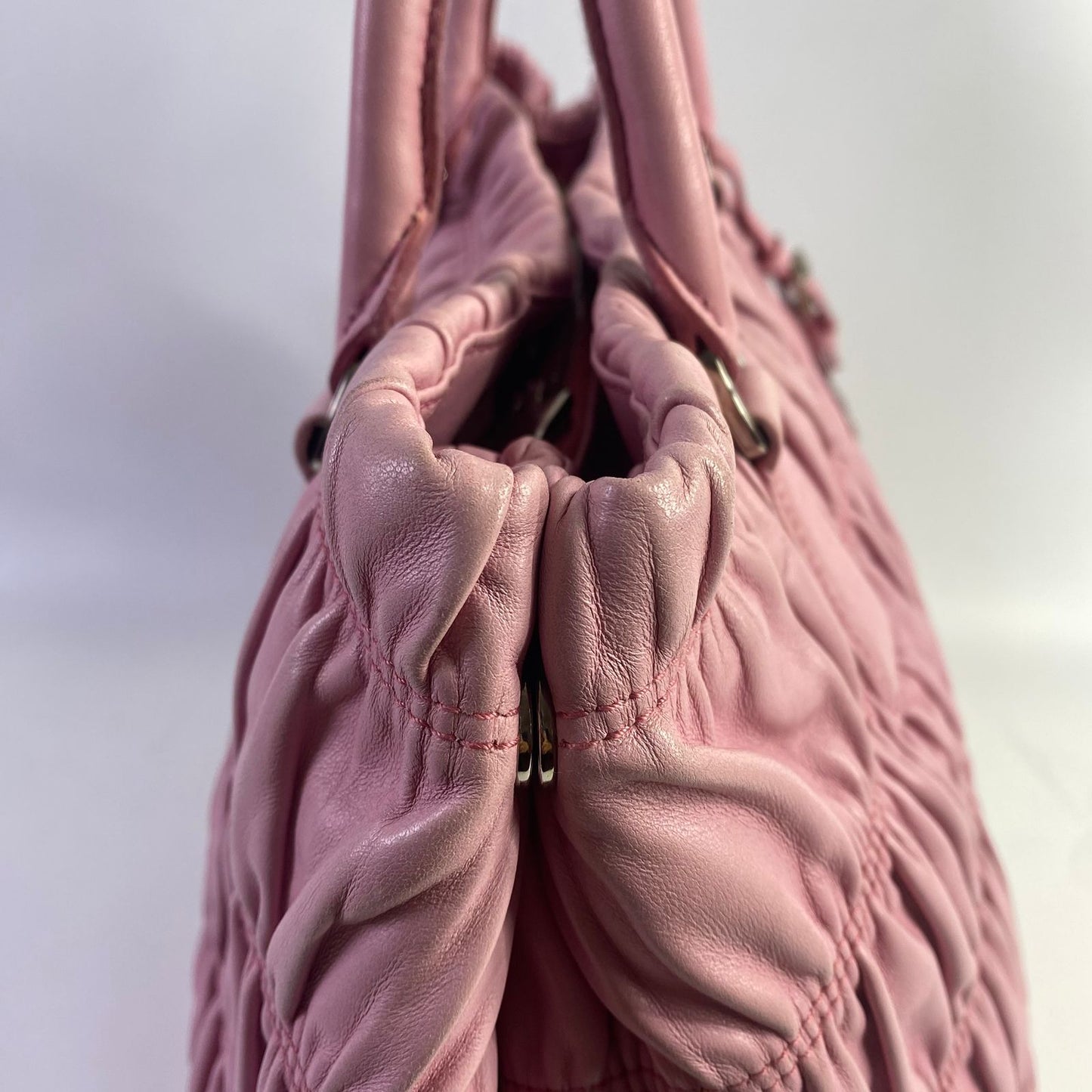 Prada Gaufre Double Zip Pink