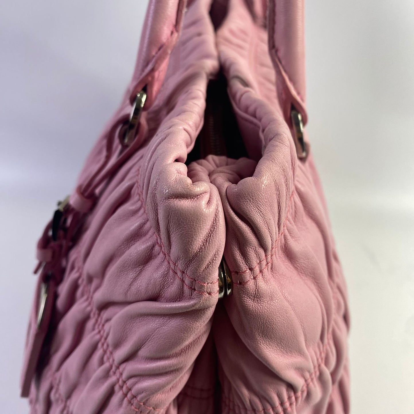 Prada Gaufre Double Zip Pink