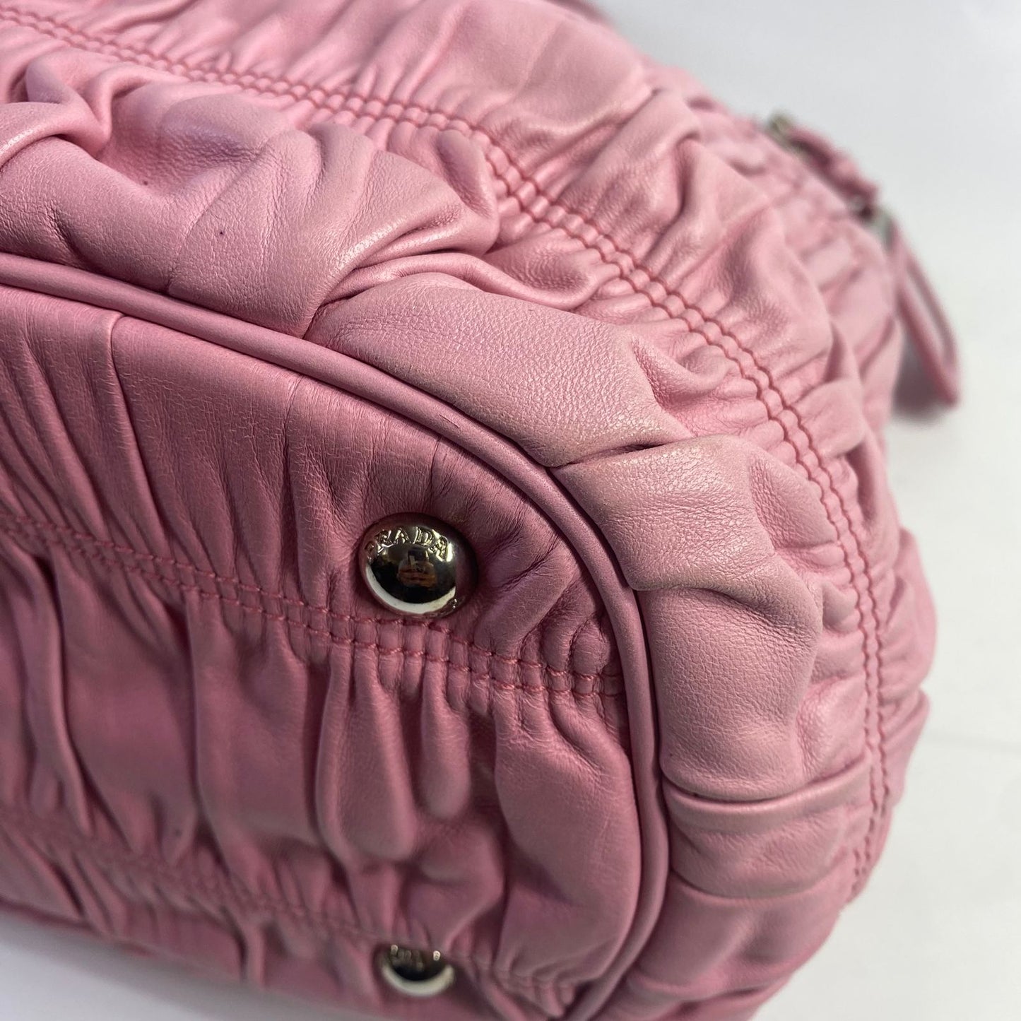 Prada Gaufre Double Zip Pink
