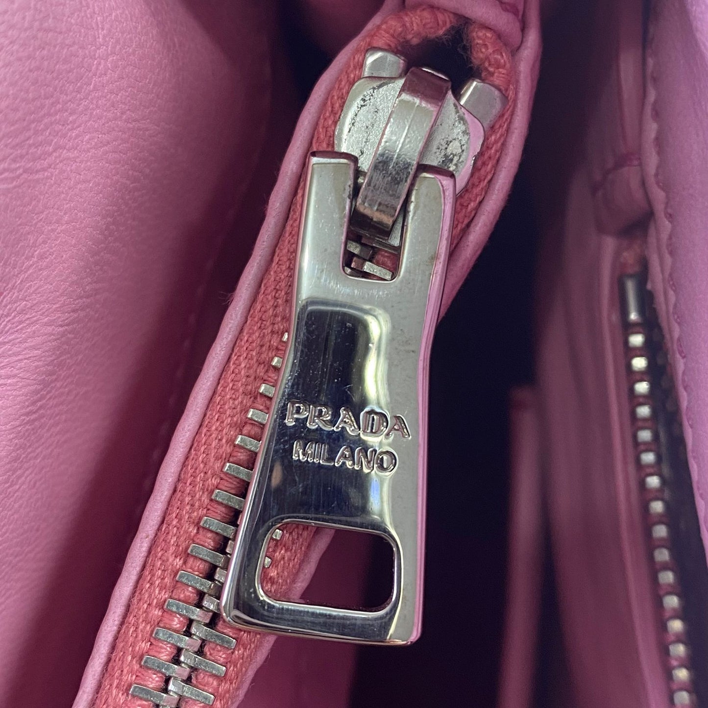 Prada Gaufre Double Zip Pink