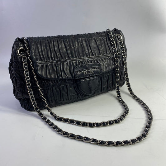 Prada Nappa Gaufre Flap Black SHW