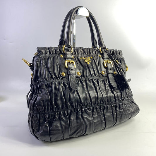 Prada Nappa Gaufre Leather Tote Black