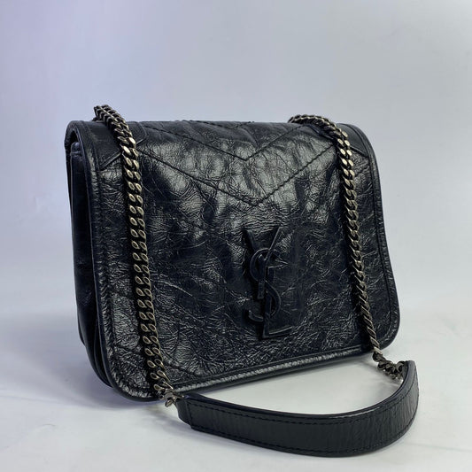 YSL Niki Baby Crinkled Black