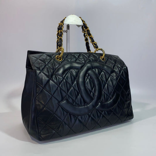 Chanel Vintage GST Tote Black Quilted Leather