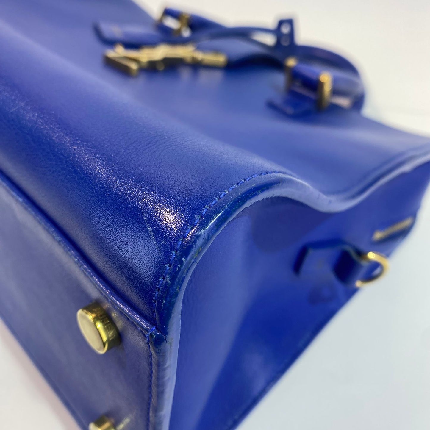 YSL	Cabas Tote Blue