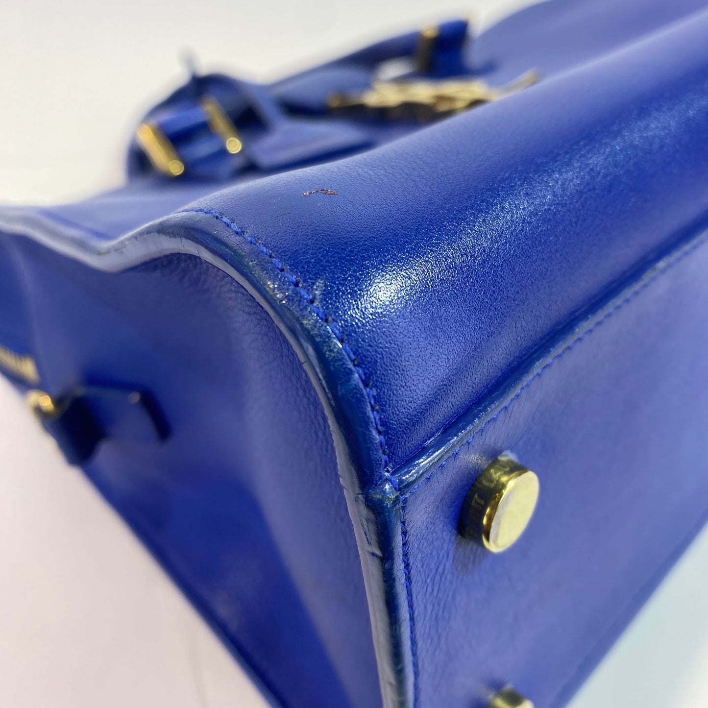 YSL	Cabas Tote Blue
