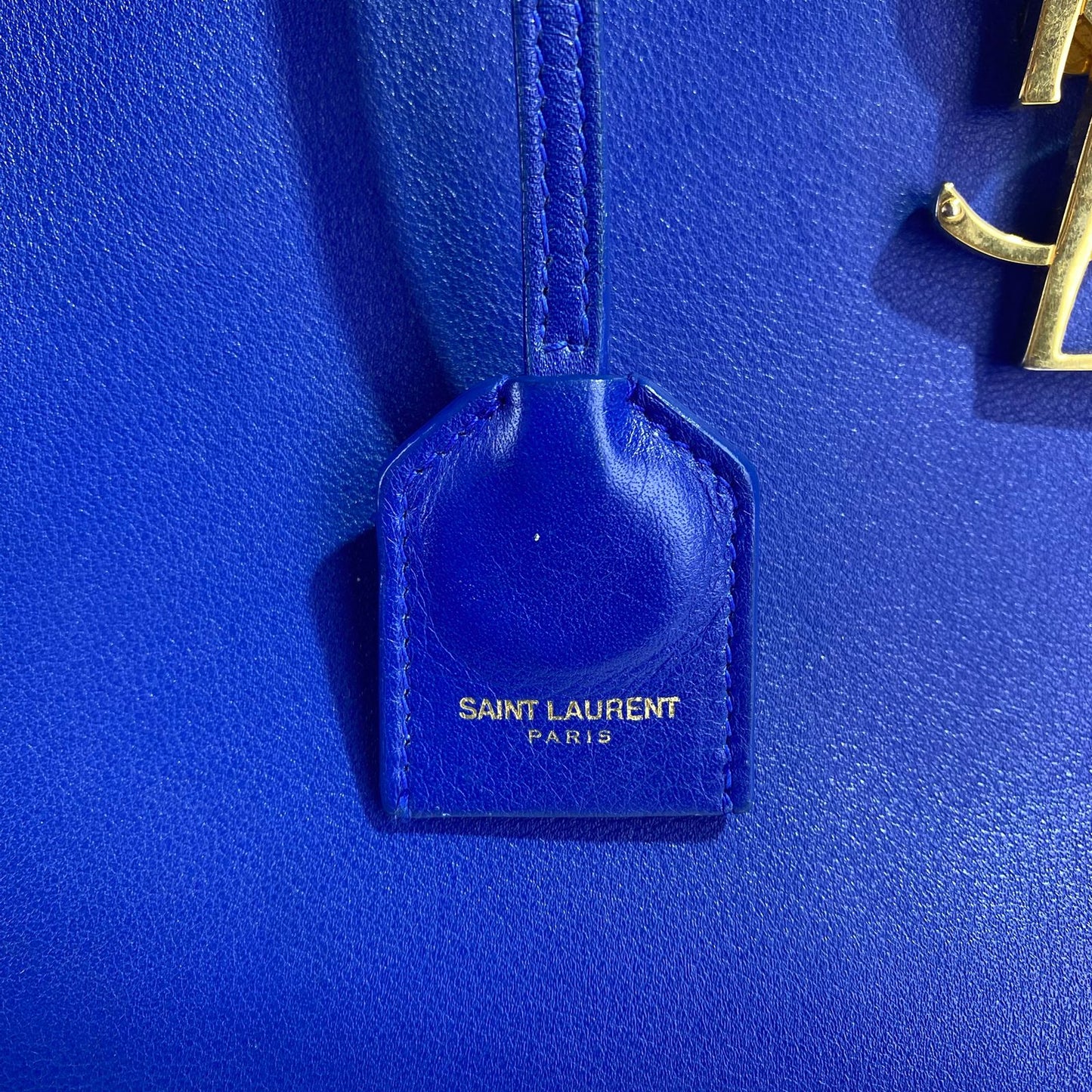 YSL	Cabas Tote Blue