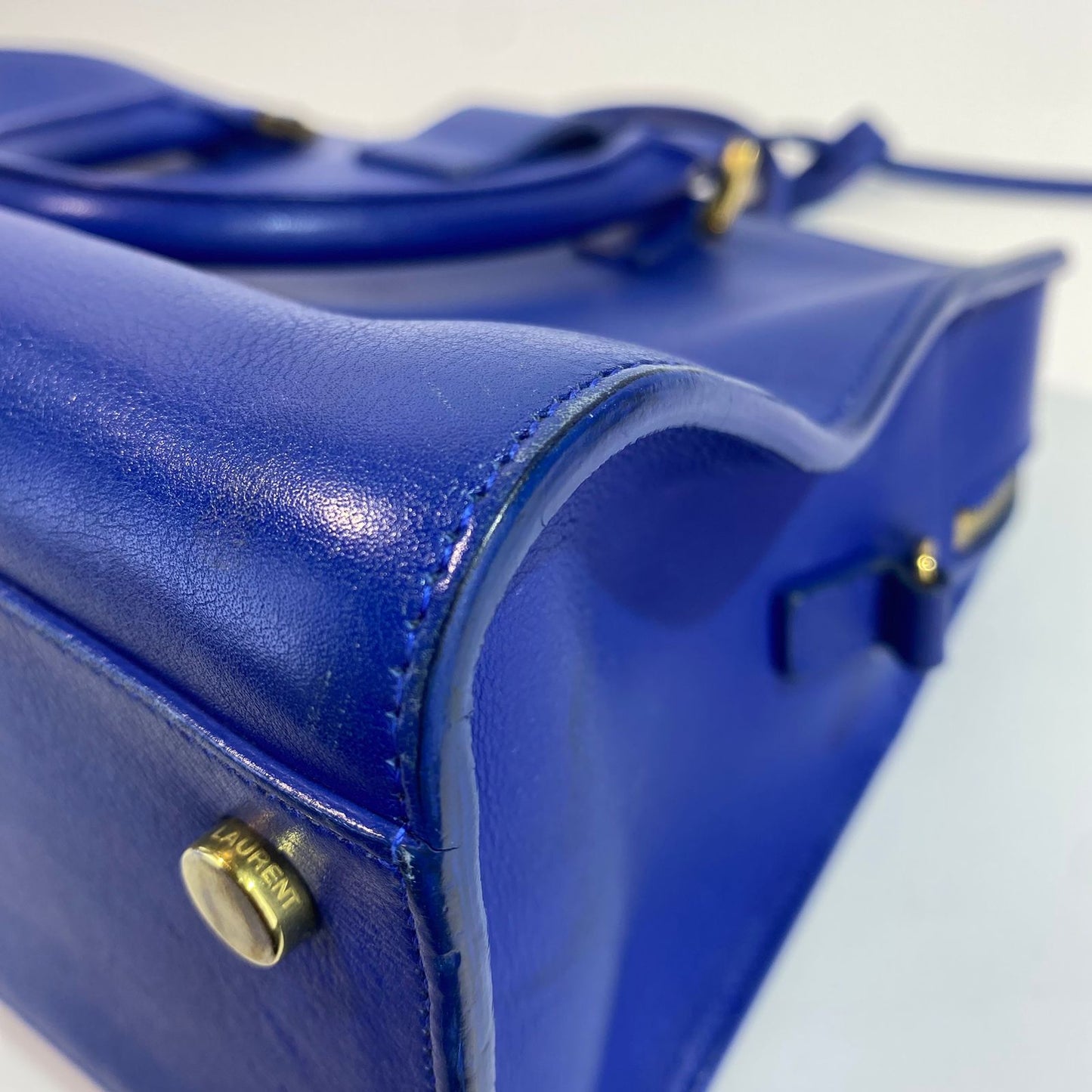 YSL	Cabas Tote Blue