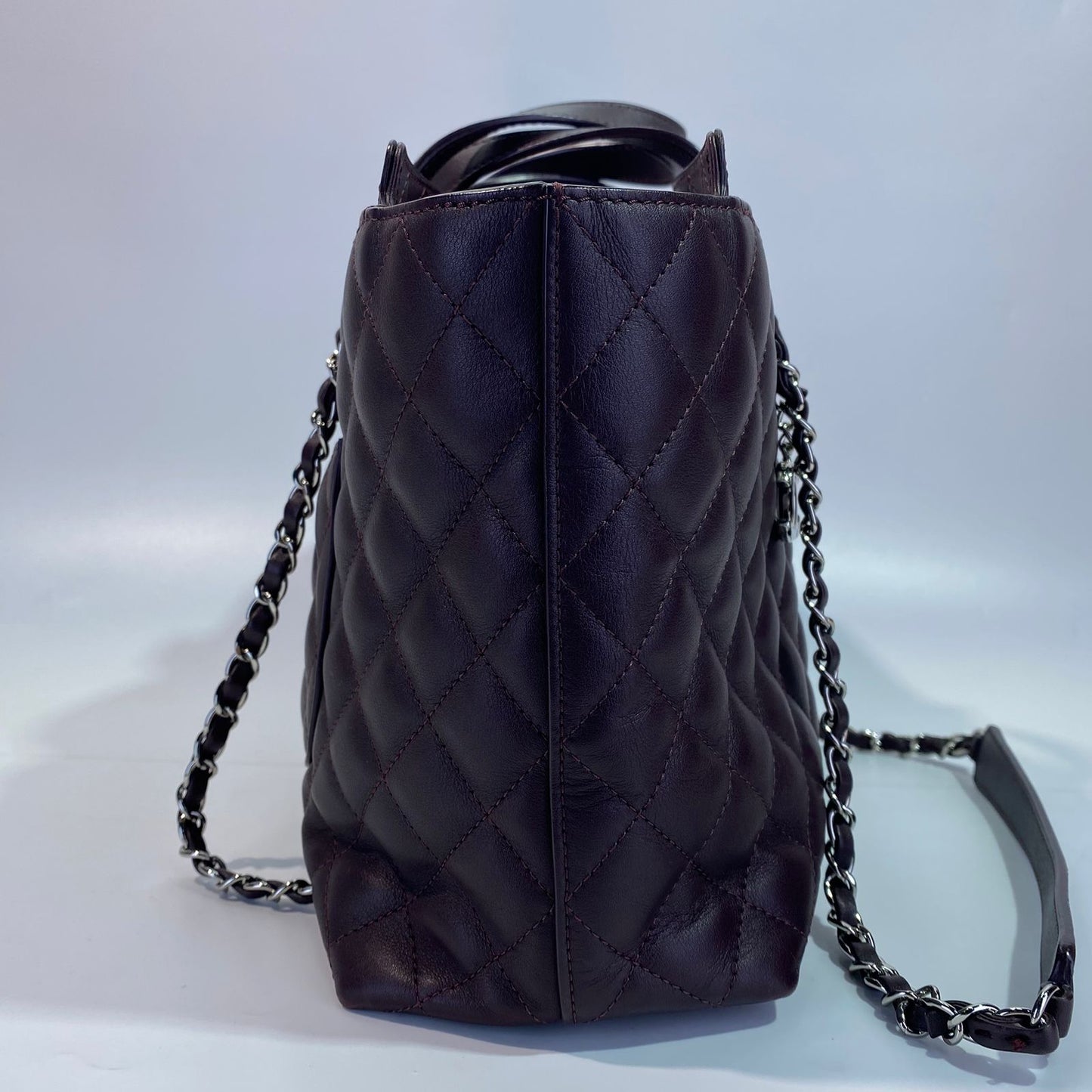 Chanel Easy Shopping Tote Calfskin Burgundy SHW