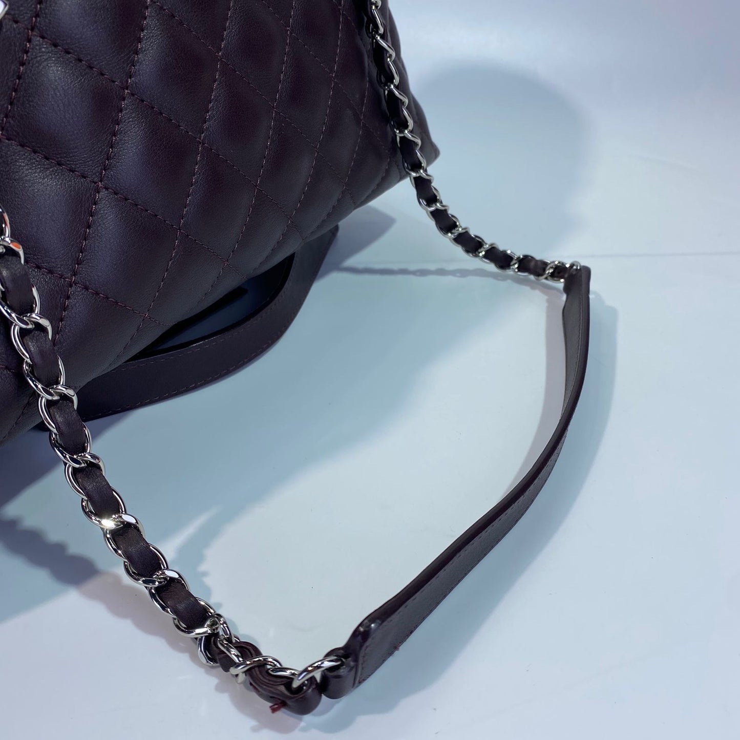 Chanel Easy Shopping Tote Calfskin Burgundy SHW