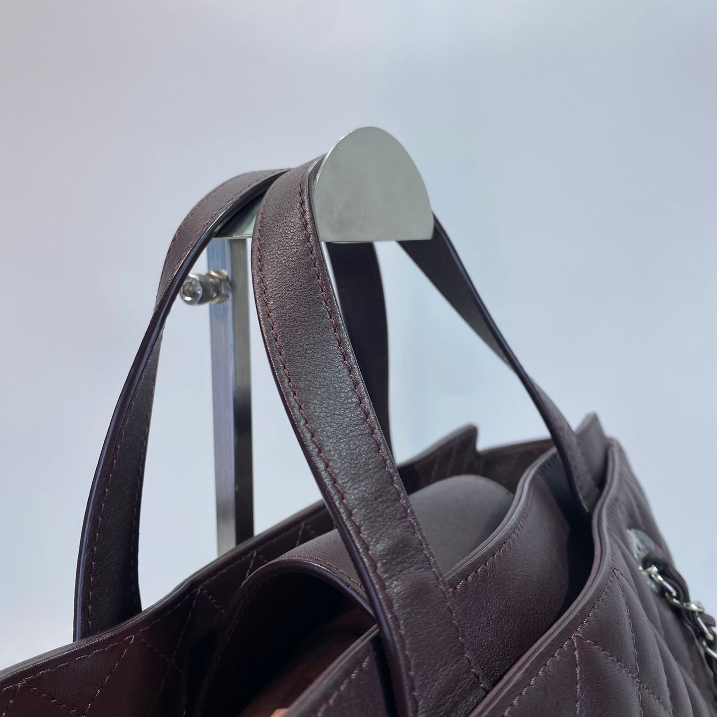 Chanel Easy Shopping Tote Calfskin Burgundy SHW