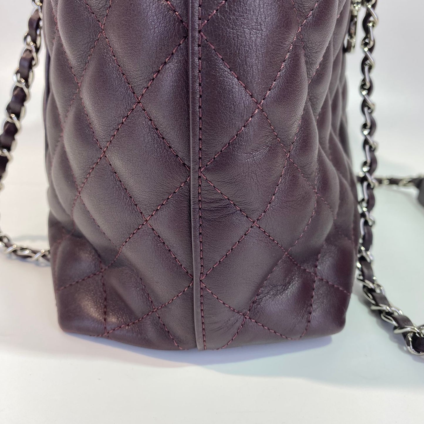 Chanel Easy Shopping Tote Calfskin Burgundy SHW