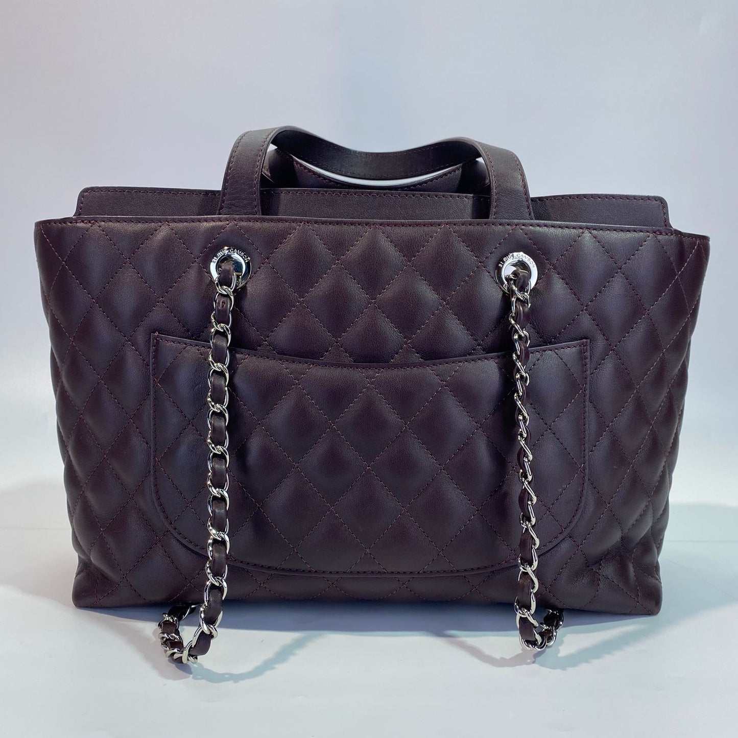 Chanel Easy Shopping Tote Calfskin Burgundy SHW