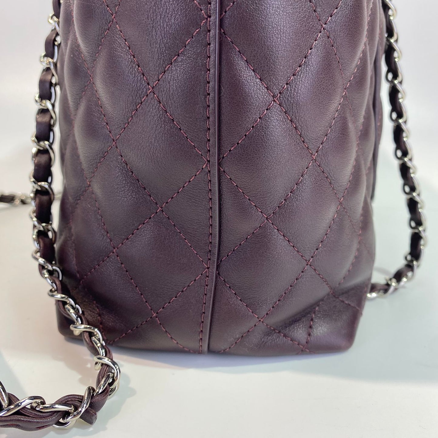 Chanel Easy Shopping Tote Calfskin Burgundy SHW