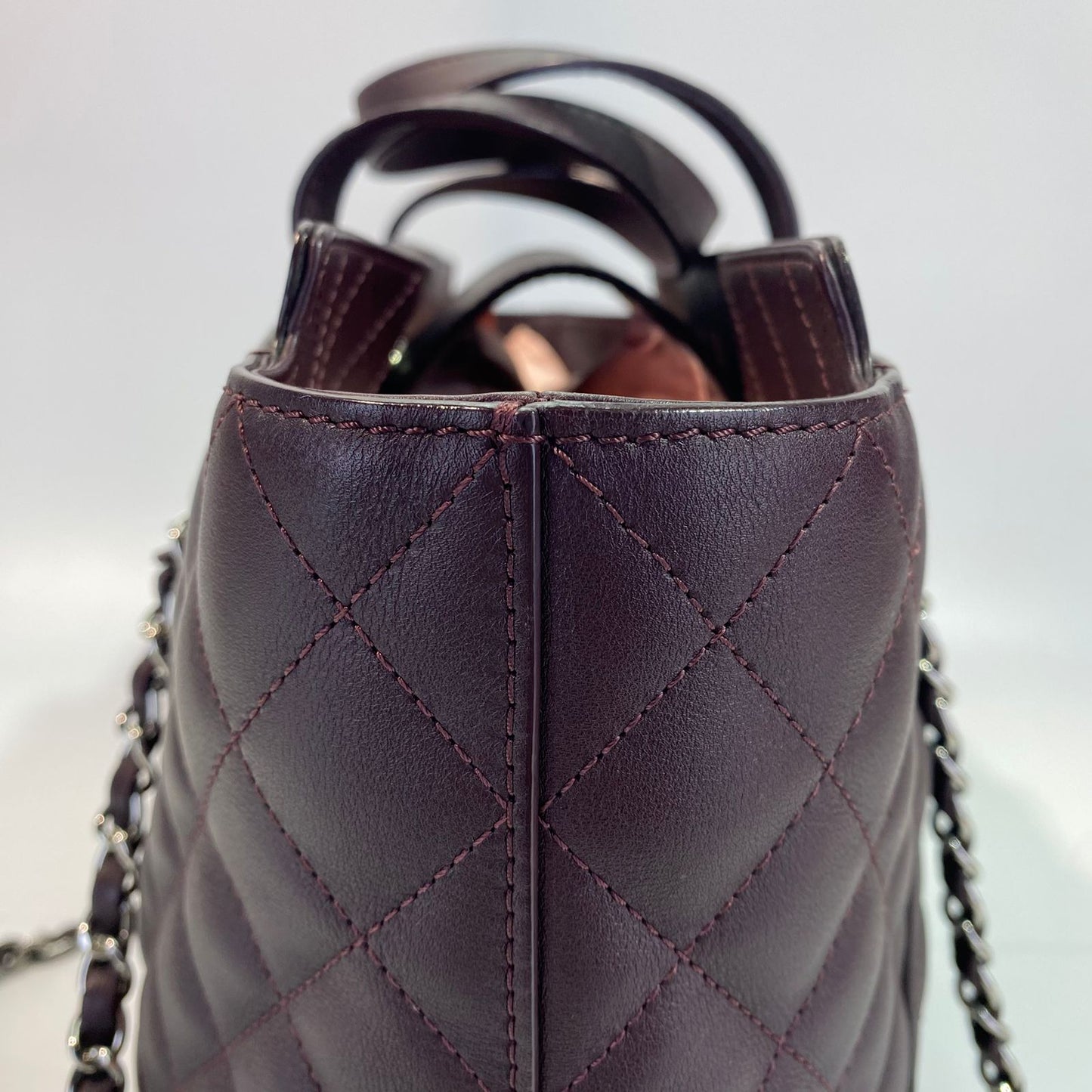 Chanel Easy Shopping Tote Calfskin Burgundy SHW