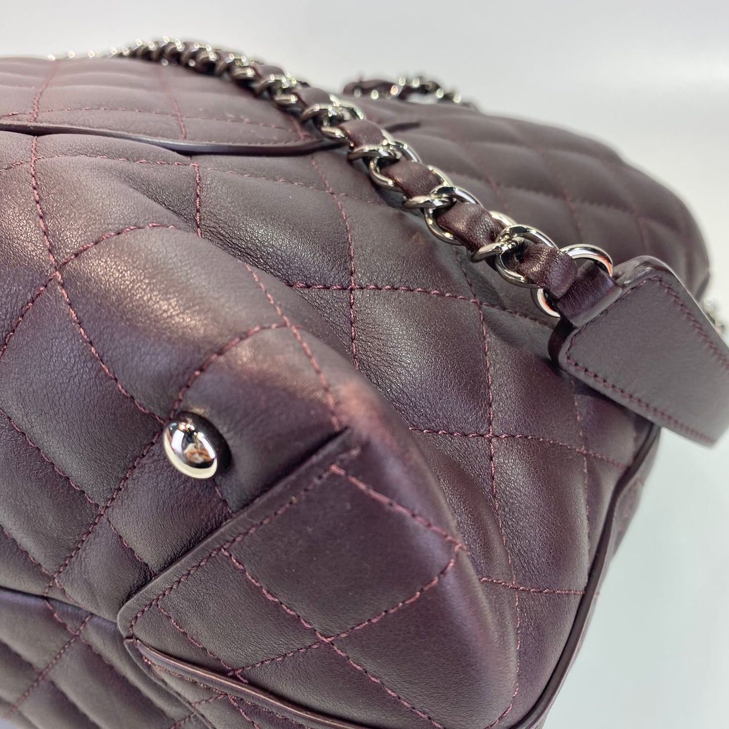 Chanel Easy Shopping Tote Calfskin Burgundy SHW
