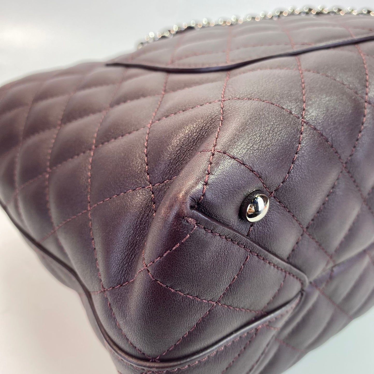 Chanel Easy Shopping Tote Calfskin Burgundy SHW