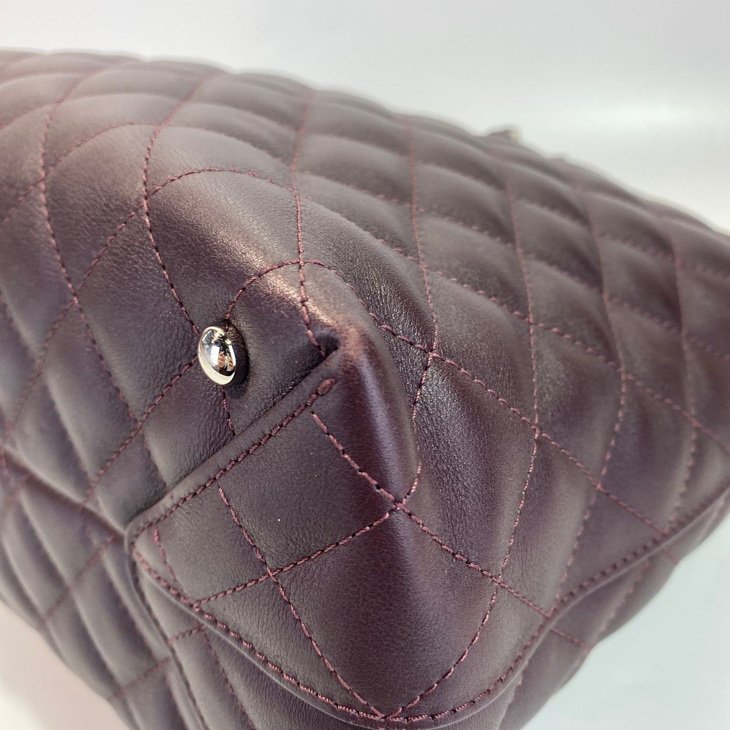 Chanel Easy Shopping Tote Calfskin Burgundy SHW