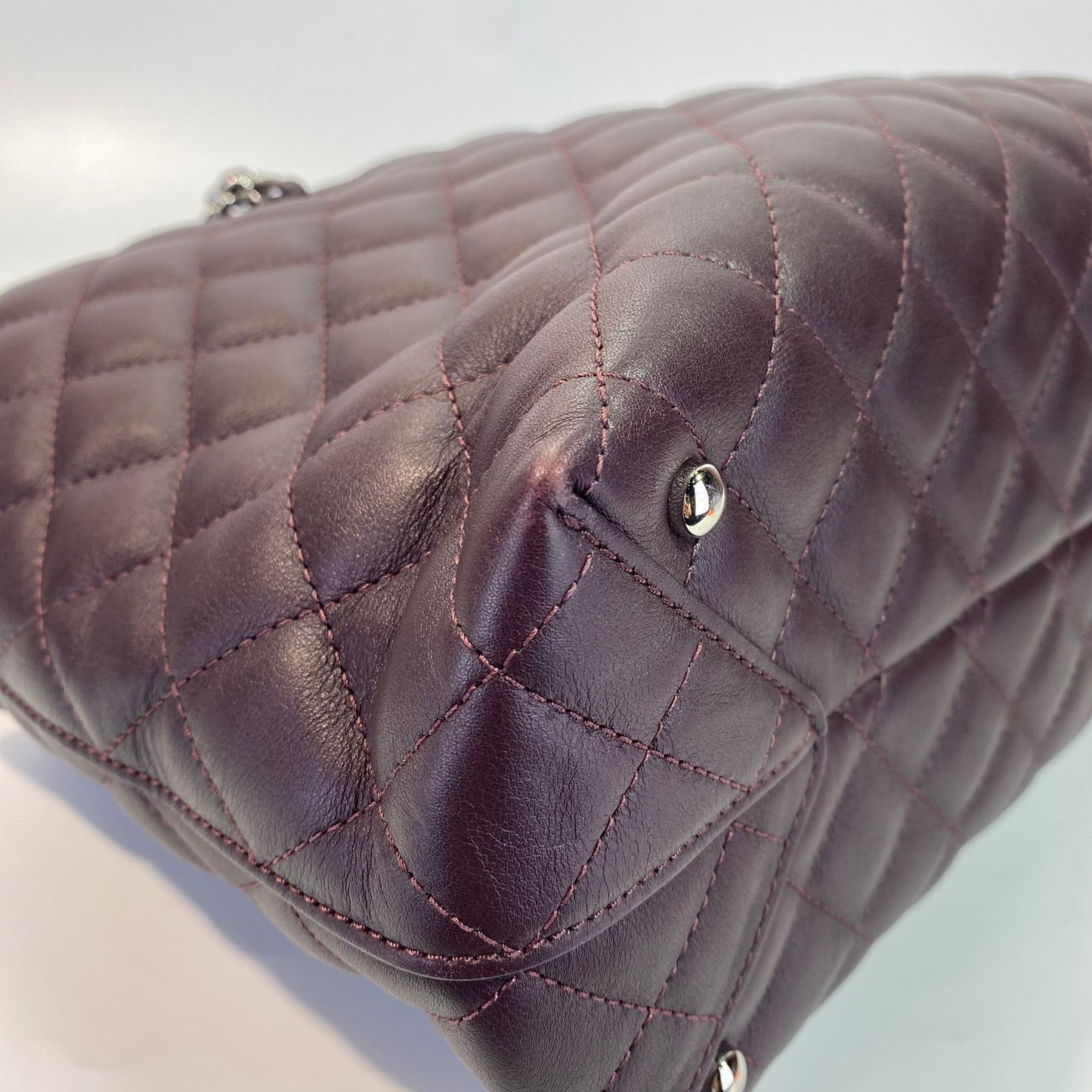 Chanel Easy Shopping Tote Calfskin Burgundy SHW