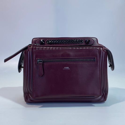 Fendi Dotcom Click Bag Quilted Leather Red