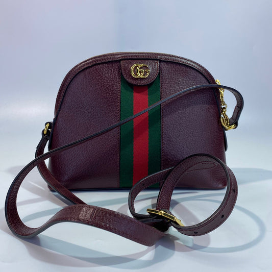 Gucci Ophidia Small Leather Burgandy