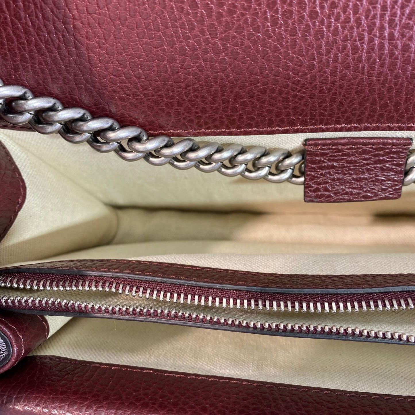 Gucci Dionysus Leather Chain Shoulder Bag Burgundy