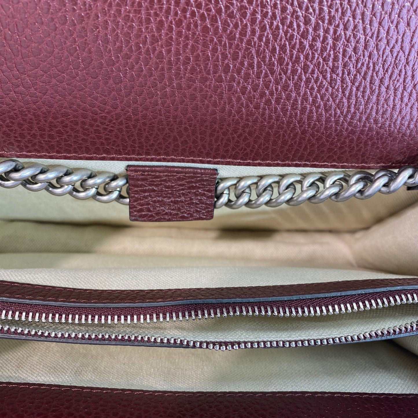 Gucci Dionysus Leather Chain Shoulder Bag Burgundy