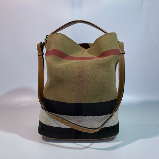 Burberry	 Canvas 2-Way Bucket Brown