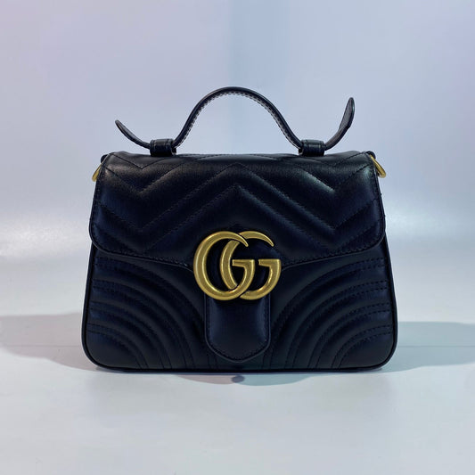 Gucci GG Marmont Mini Top Handle Bag Black