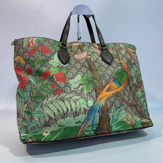 Gucci Soft GG Supreme Burds and Greenery Screen Print