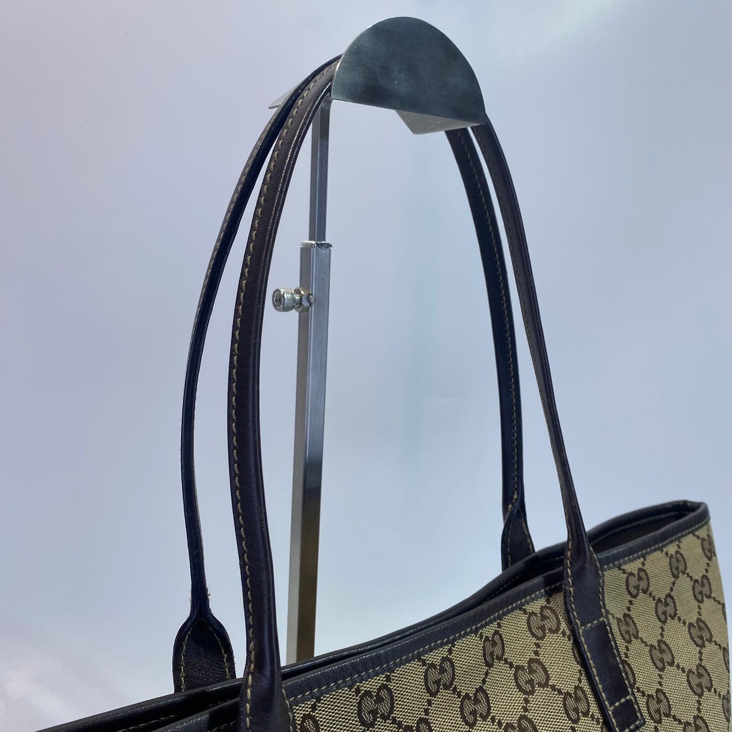 Gucci GG Canvas New Britt Tote Dark Brown