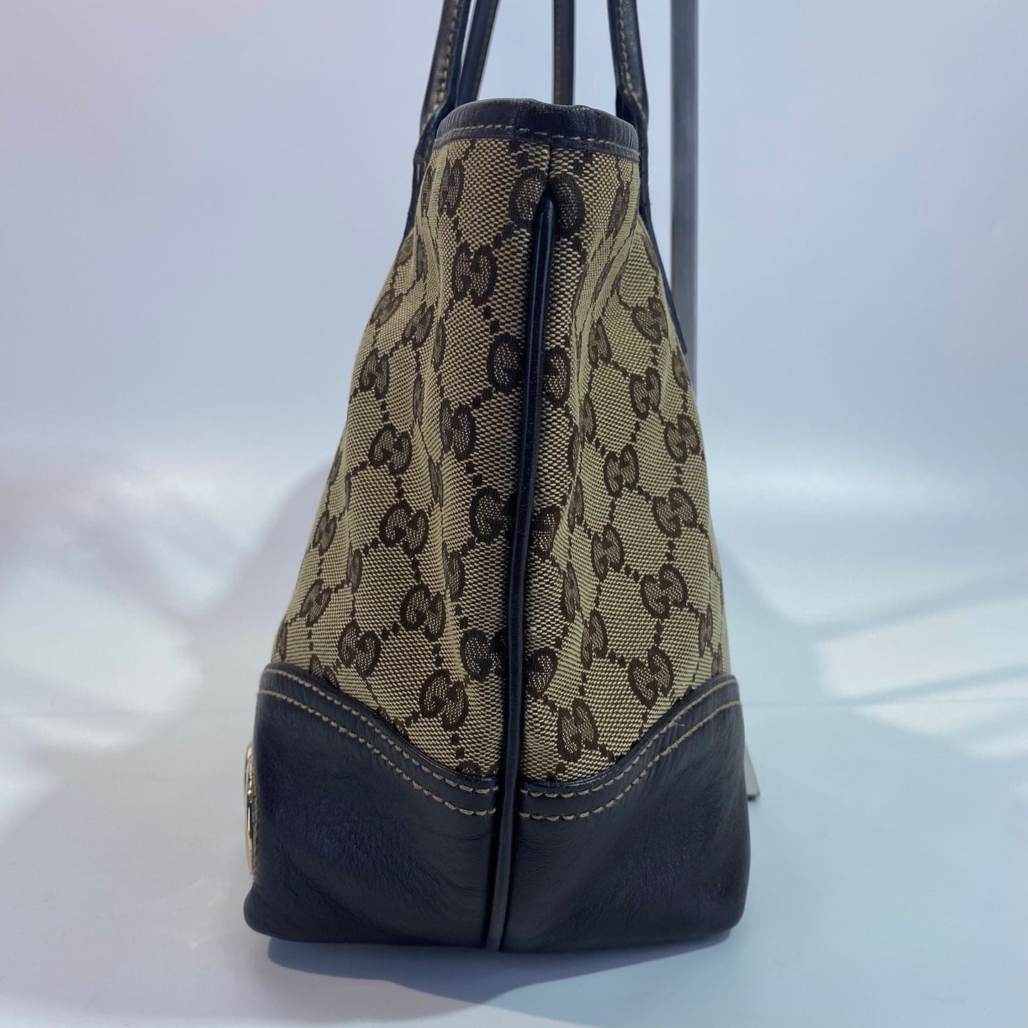 Gucci GG Canvas New Britt Tote Dark Brown