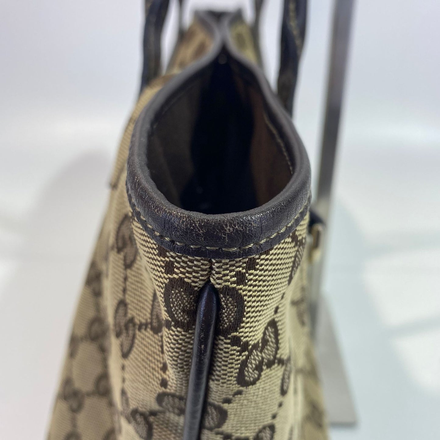 Gucci GG Canvas New Britt Tote Dark Brown