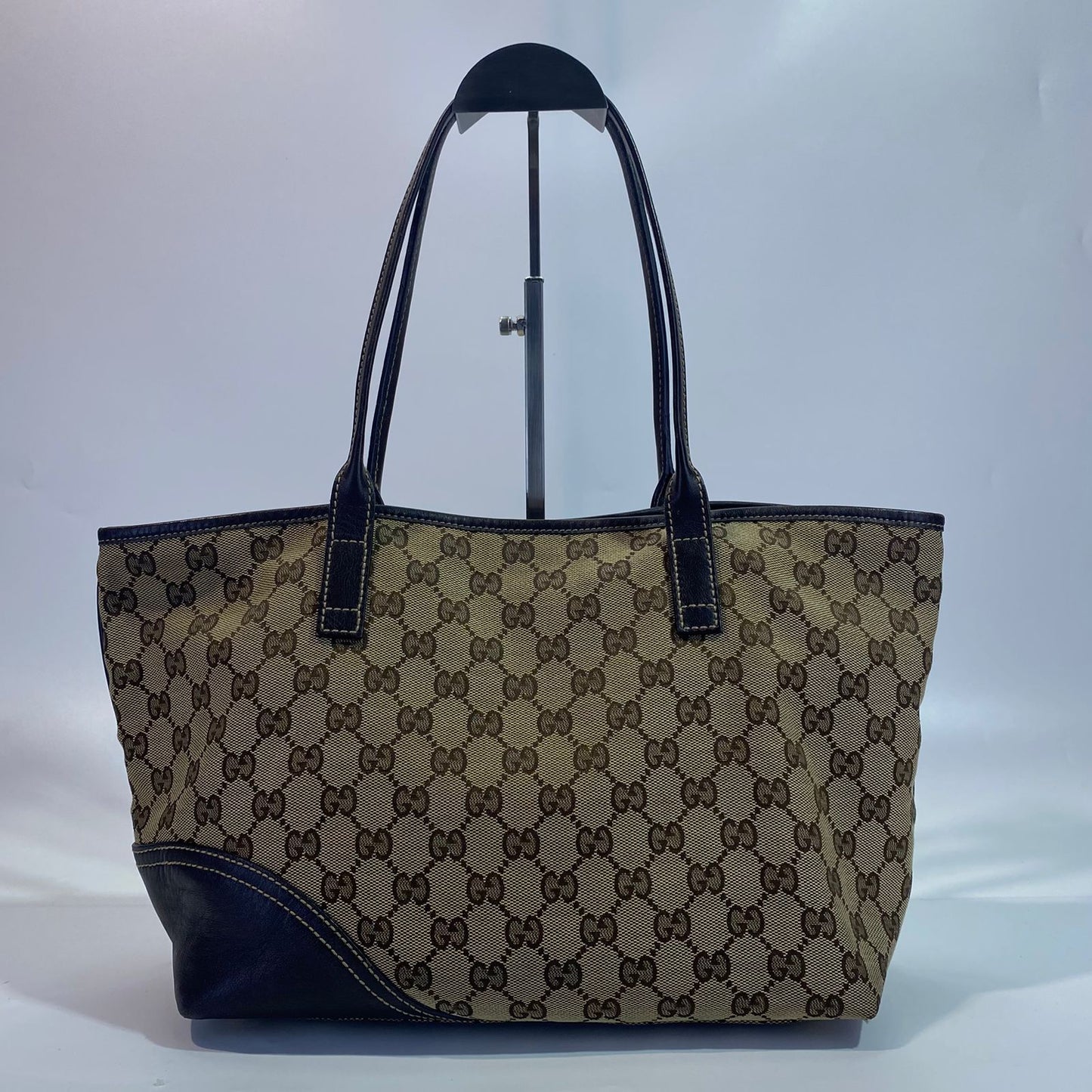 Gucci GG Canvas New Britt Tote Dark Brown