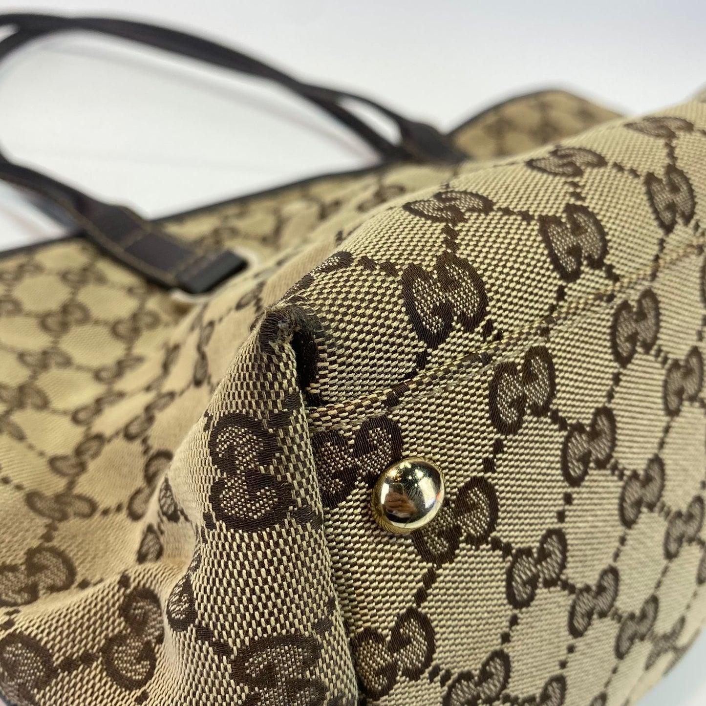 Gucci GG Canvas New Britt Tote Dark Brown