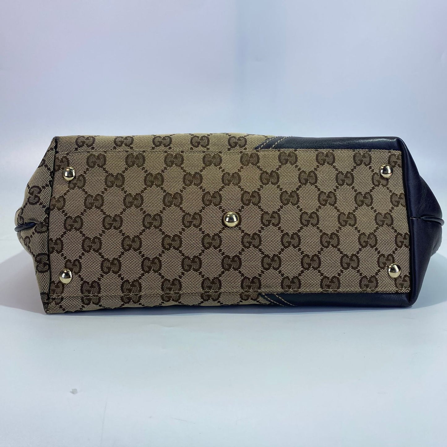 Gucci GG Canvas New Britt Tote Dark Brown