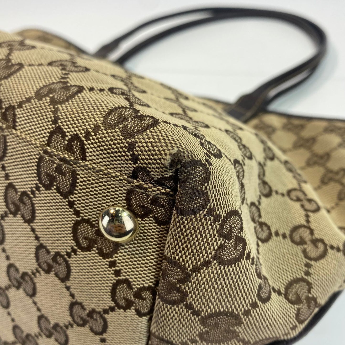 Gucci GG Canvas New Britt Tote Dark Brown
